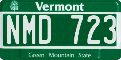 VT license plate NMD723