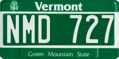 VT license plate NMD727