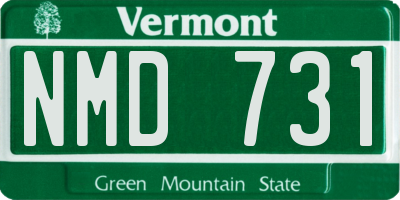 VT license plate NMD731