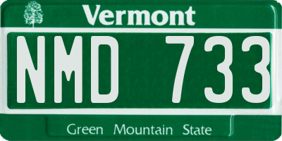 VT license plate NMD733