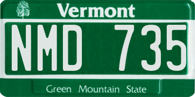 VT license plate NMD735