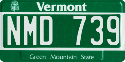 VT license plate NMD739