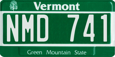 VT license plate NMD741