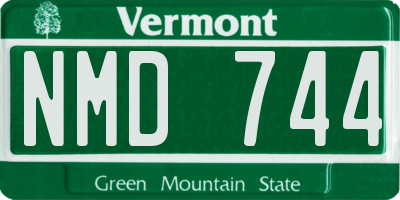 VT license plate NMD744