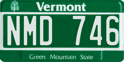VT license plate NMD746