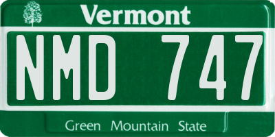 VT license plate NMD747