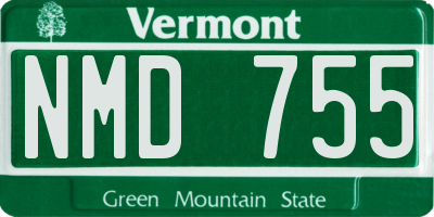 VT license plate NMD755