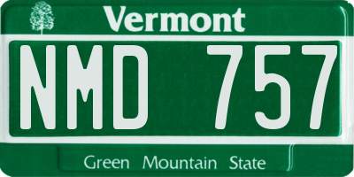 VT license plate NMD757