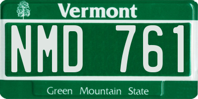 VT license plate NMD761
