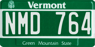 VT license plate NMD764