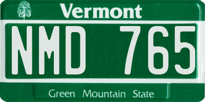 VT license plate NMD765