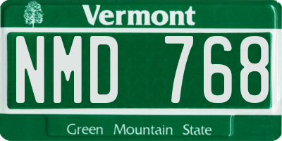 VT license plate NMD768