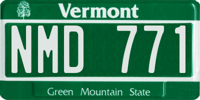 VT license plate NMD771