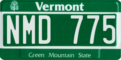 VT license plate NMD775