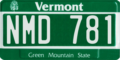 VT license plate NMD781