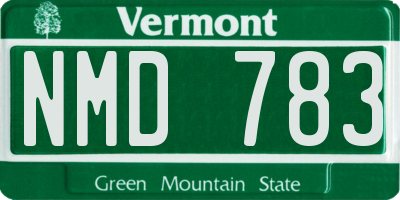 VT license plate NMD783