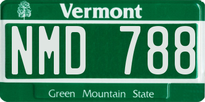 VT license plate NMD788