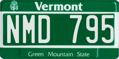 VT license plate NMD795