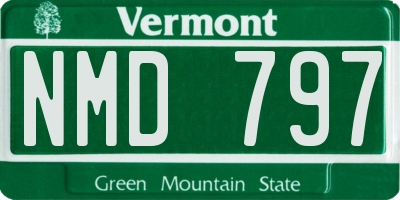 VT license plate NMD797