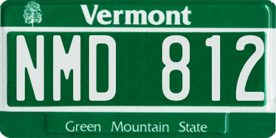 VT license plate NMD812