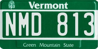 VT license plate NMD813