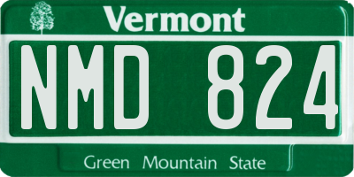 VT license plate NMD824