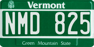 VT license plate NMD825