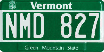 VT license plate NMD827