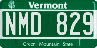VT license plate NMD829
