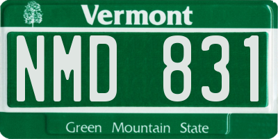 VT license plate NMD831