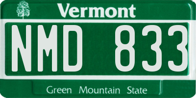 VT license plate NMD833