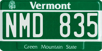 VT license plate NMD835