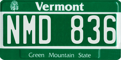VT license plate NMD836