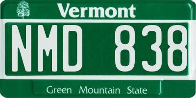 VT license plate NMD838