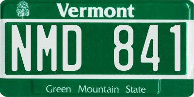 VT license plate NMD841