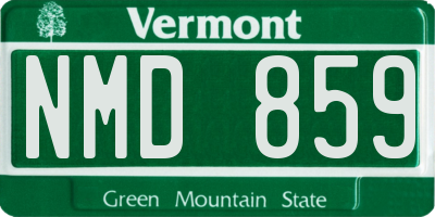 VT license plate NMD859