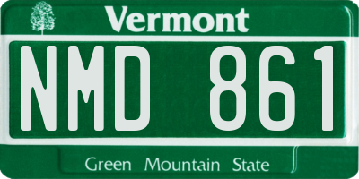 VT license plate NMD861