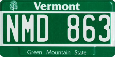 VT license plate NMD863