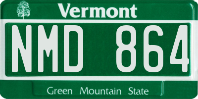 VT license plate NMD864