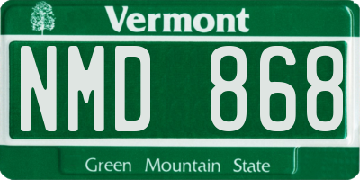 VT license plate NMD868