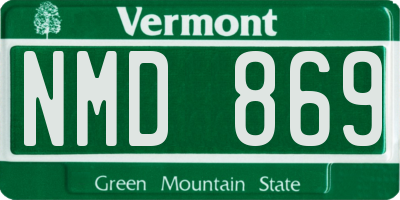 VT license plate NMD869