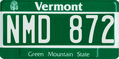 VT license plate NMD872