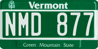 VT license plate NMD877