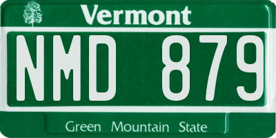 VT license plate NMD879