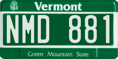 VT license plate NMD881