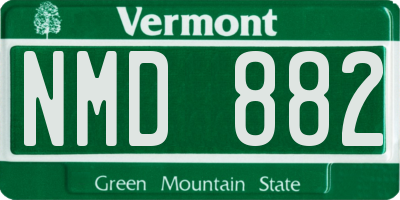 VT license plate NMD882
