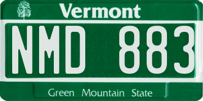 VT license plate NMD883