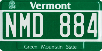 VT license plate NMD884