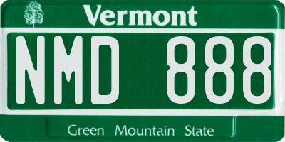 VT license plate NMD888