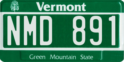 VT license plate NMD891